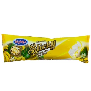 بستنی وانیلی با روکش موز دومینو
